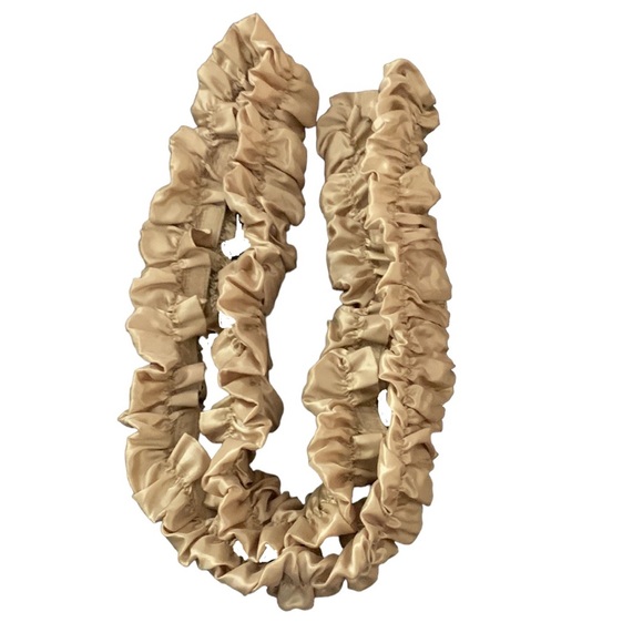 Decorative cord cover satin ruched Velcro closure antique gold - Picture 6 of 15